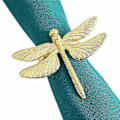 Miniatyrbilde 3 av 5: 6 stk. Dragonfly Serviettringer Gull DIY Hotell Bryllup Bankett Bordvisning Metall Serviettspenne