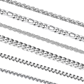 Miniatyrbild 1 av 5: Htooo Silverkedja för Män, 6 st Mäns Halsband i Rostfritt Stål Smyckesset för Män Kvinnor