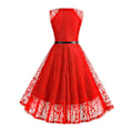 Pikkukuva 2 / 5: Naisten Pitsi Retro Rockabilly Midi-mekko Iltapuku