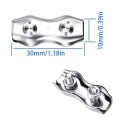 Miniatyrbilde 2 av 5: Wire Rope Clamp, 10 stk M2 Dobbelklemme 304 Rustfritt Stål Wire Rope Clamp