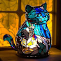 Miniatyrbilde 1 av 5: Dyr Bordlampe Serie Beis Beis Nattelys Retro Skrivebordslamper Gave~ cat