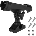 Miniatyrbilde 3 av 5: Justerbar Fiskebåt Stang Holder Stativ 360 Grader Roterbar Kajakk Fiske Stang Holder Montert 1stk Svart