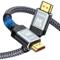 Pikkukuva 1 / 5: Ultra-nopean 8K 60Hz HDMI-kaapeli - 3,3 ft/1 m, Highwings 48 Gbps HDMI-punottu kaapeli - 4K@120Hz 7680p, DTS:X, HDCP 2.2 2.3, HDR 10, eARC - yuhao