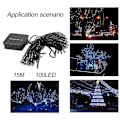 Miniatyrbild 2 av 5: 15m 100LED Solcellsdriven LED-ljusslinga Jul