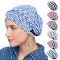 Miniatyrbilde 4 av 5: Satinformet Bonnet-sovehette for kvinner, justerbar, løs beanie-turbanhatt Gary
