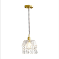 Miniatyrbillede 1 af 5: Retro Messing Glas Lille Lysekrone Krystal Lampe Gang