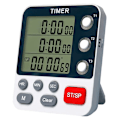 Miniatyrbillede 1 af 3: Digital Dobbelt Køkken Timer, 3 Kanaler Tæl Op/Ned Timer, Koge Timer, Stor Skærm, Høj Lydstyrke A (tangling)-yuhao