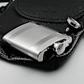 Miniatyrbilde 3 av 5: 8oz Hip Flask i Rustfritt Stål med To Polerte Linjer og Trakt