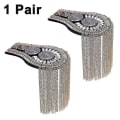 Miniatyrbilde 1 av 3: 1 Par Tassel Link Kjede Epaulet Skulderbrettbånd Merke Metall Frynset