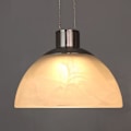 Pikkukuva 2 / 5: LED-riipusvalaisin harjattu nikkelilasi 3-lamppu opal