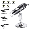 Miniatyrbild 1 av 5: 1600x 3-i-1 USB Digital Mikroskop Typ-C 8 LED-kamera