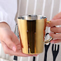 Miniatyrbillede 4 af 5: 300ml Rustfrit Stål Kaffe Kop med Bærehåndtag - Guld