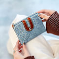 Miniatyrbillede 4 af 5: Dames RFID Lille Bifold Læderpung Dame Mini Lynlås Pengepung ID Kort Lomme, Slank Kompakt Tynd (1 stk, sort)