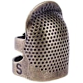 Miniatyrbilde 1 av 2: Retro Sy-Thimble Fingerbeskytter Kobber Justerbar