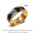 Miniatyrbillede 2 af 5: Titanium Stål Temperaturmonitor Digital Termometer Ring
