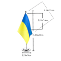 Miniatyrbillede 4 af 5: 14x21cm Mini Polsk Flag Banner Møde Bestyrelseslokale Bord Skrivebordsstativ Rustfrit Stål Stang Det Polske Flag Nationalt Design Poland Gold Color