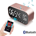 Miniatyrbild 3 av 5: Väckarklocka Bluetooth-högtalare Metall Bluetooth Dubbelhögtalare