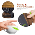 Miniatyrbillede 3 af 8: Rustikt og elegant sæt med marmor coasters med trædetaljer til skrivebord og boligindretning