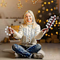 Miniatyrbillede 5 af 5: Julehåndklokke Træhåndslæde Jingle Shaker Håndholdt Raslemusikalske Instrumenter