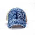 Miniatyrbillede 2 af 4: Retro Denim Baseball Cap Mesh Cap Baglæns Knap Cap