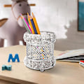 Miniatyrbilde 3 av 5: Krystall Kosmetikk Display Organizer, Sminkepenselholder Og Smykker Silver