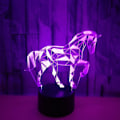 Miniatyrbillede 1 af 5: 3D Hest Natlampe 7 Farver LED Bordlampe USB Oplader