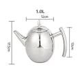 Miniatyrbillede 4 af 4: Rustfrit Stål Tekander Infuser Kaffekedel Sølv