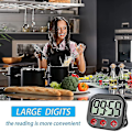 Miniatyrbillede 2 af 5: Køkken Timer, Digital Synlig Timer Magnetisk Ur Stopur Nedtællingstimer