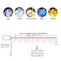 Miniatyrbillede 3 af 5: 4m Lysstrenggardin med 96 LED-lys Isblink Varmt Hvid RGB