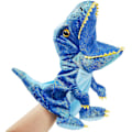 Pikkukuva 1 / 4: Plush-dinosaurin käsiukkeli liikkuvalla suulla mielikuvitukselliseen leikkiin - Täytetty lelu