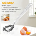 Miniatyrbilde 3 av 5: Mini eggvisp i rustfritt stål, håndholdt skummer for å skumme kremet kaffe, mikser saus, blender