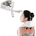 Pikkukuva 1 / 4: Kaula- ja olkamassageri, Shiatsu-taka-, kaula- ja olkamassageri, 2 hierontamuotoa, syväkudos 3D-vaivaava kaulamassageri white