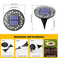 Miniatyrbild 2 av 5: Solcellsmarklampor, 24 LED Solcellsdrivna Utomhusmarklampor, IP68 Vattentät Inbyggd Solcellsdriven Utomhusspotlight, Solcellsmarklampa