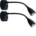 Pikkukuva 1 / 5: 12v-24v LED-lukuvalo, himmennettävä RV-lukulaite USB-laturilla, matkailuautoille, kuorma-autoille, perävaunuille, RV-sängyn vieressä, 2 kpl - musta - yuhao black