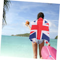 Pikkukuva 4 / 8: Matkailu Pyyhe Union Jack -kuvio Pieni Rantapyyhe Nopeasti Kuivuva Kompakti Kesään