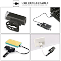 Miniatyrbillede 4 af 5: USB Genopladelig Cykellys Vandtæt Cykel Forlygte Cykling Sikkerhed Advarsels Baglygte D
