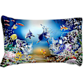 Miniatyrbild 4 av 5: Marint Liv Täcke Överdrag Under Vatten Världen Delfin Sjöjungfru Sängkläder Set Med Blixtlås Stängning För Barn Barn Dubbel Täcke Överdrag Set 200x200cm