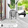 Miniatyrbilde 3 av 5: Justerbar planteholder, jern blomsterstativ for 8-12 tommers blomsterpotte plantepottestativ med ben for hage balkong utendørs hjem terrasse - svart