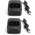 Miniatyrbild 2 av 5: Bil USB Batteriladdare för Walkie Talkie Svart 2-pack