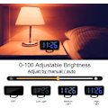 Miniatyrbillede 2 af 4: Digital vækkeur, spejloverflade LED elektroniske ure, med USB-oplader, snooze-model
