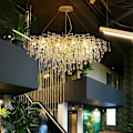 Miniatyrbillede 3 af 5: 80cm Lysekrone Hængende Lampe Luksus Guld Moderne Mode