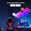 Miniatyrbild 5 av 5: 3-pack Hexagonala Tuya Wifi Bluetooth Rgbic Vägglampor