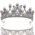 Miniatyrbilde 1 av 3: Prinsessetiaraer for jenter, bursdagskrone for jenter, sommerfuglprinsesseopptreden, hårmodell