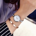 Miniatyrbillede 1 af 5: Ur til kvinder, mode, vandtæt, studentermode, armbåndsur Silver edge