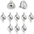 Miniatyrbillede 5 af 5: Magnetisk Armbåndslukning 30 Styk Sølv Runde Magnetiske Lukninger Armbåndslukning