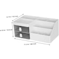 Miniatyrbillede 2 af 8: Kosmetik Opbevaringsboks Robust Pp Materiale Bordplade Organizer Skrivebordsskuffe Opbevaringsboks Hvid