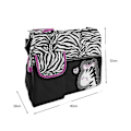 Miniatyrbilde 4 av 5: Zebra Giraffe Bleiepose Mamma Håndveske Barnevognpose