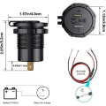 Miniatyrbilde 4 av 5: Hurtiglader 3.0 Bil Lader, Vanntett 36w, Dobbel Usb Qc3.0, Strømuttak
