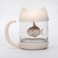 Miniatyrbillede 4 af 5: 250 Ml Katte Glaskop Teekop Med Fisk Te-Infuser Si Filter, Perfekt