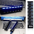 Pikkukuva 1 / 5: Kompakti USB 3.0 -nopeus 7-portin keskitin virtalähteellä